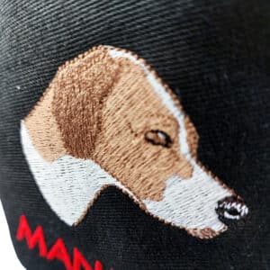 sac friandise chien - pochette ceinture chien - detail brodure